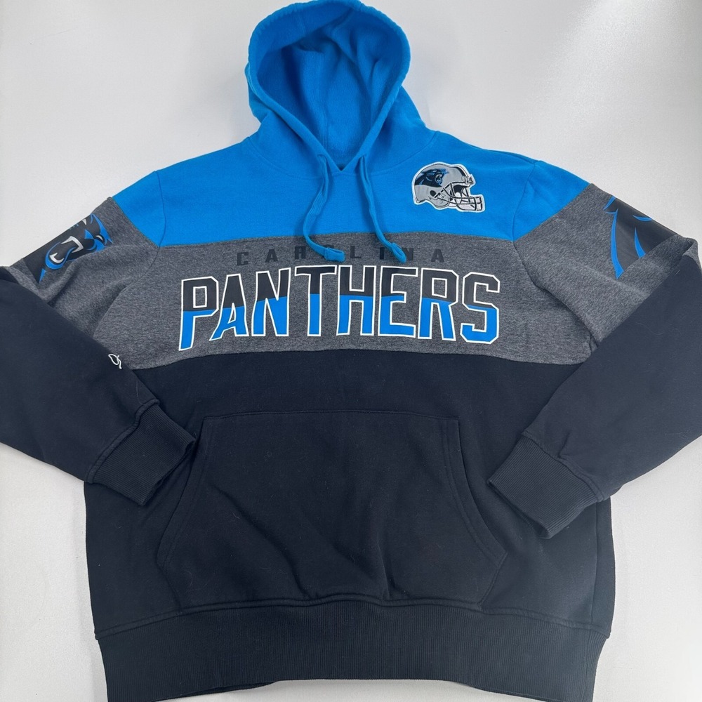 Hands High Carolina Panthers NFL MENS Black Blue Gray Pullover Hoodie SIZE XL